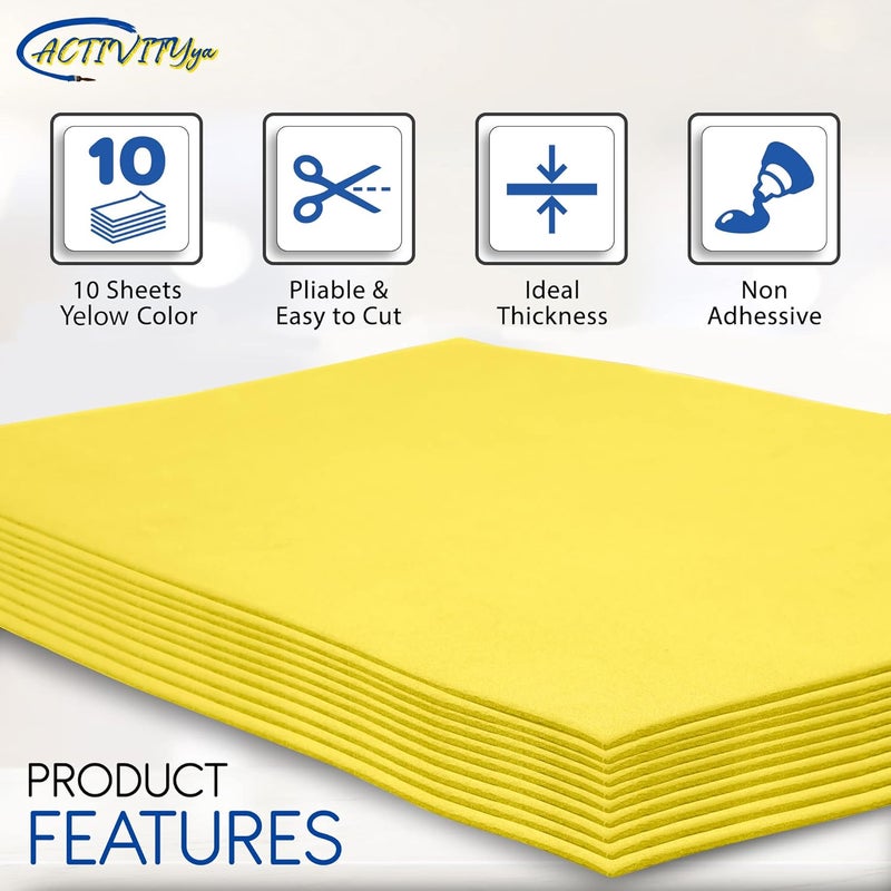 ACTIVITYYA Yellow EVA Foam Sheets, 9 x 12 Inch, 2mm Thick Handicraft Foam Paper for Arts and Crafts, by - 10 Sheets - Image 4